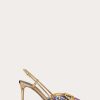 Valentino Vlogo Signature Slingback Pump In Woven Metallic Nappa 80Mm | Pumps