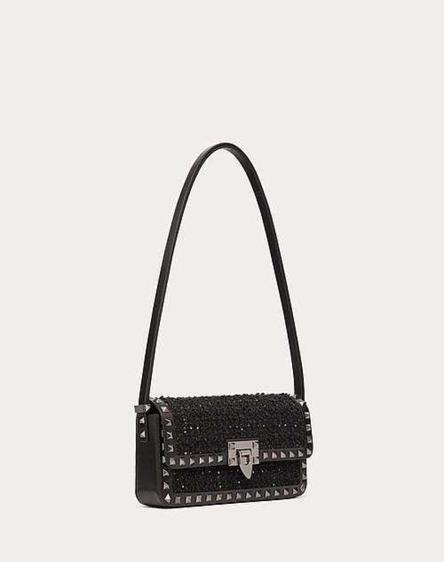 Valentino Rockstud23 E/W Tweed Shoulder Bag | Shoulder Bags