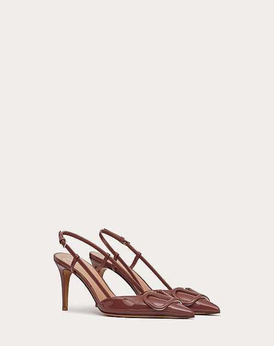 Valentino Vlogo Signature Patent Leather Slingback Pump 80Mm / 3.15 In. | Pumps