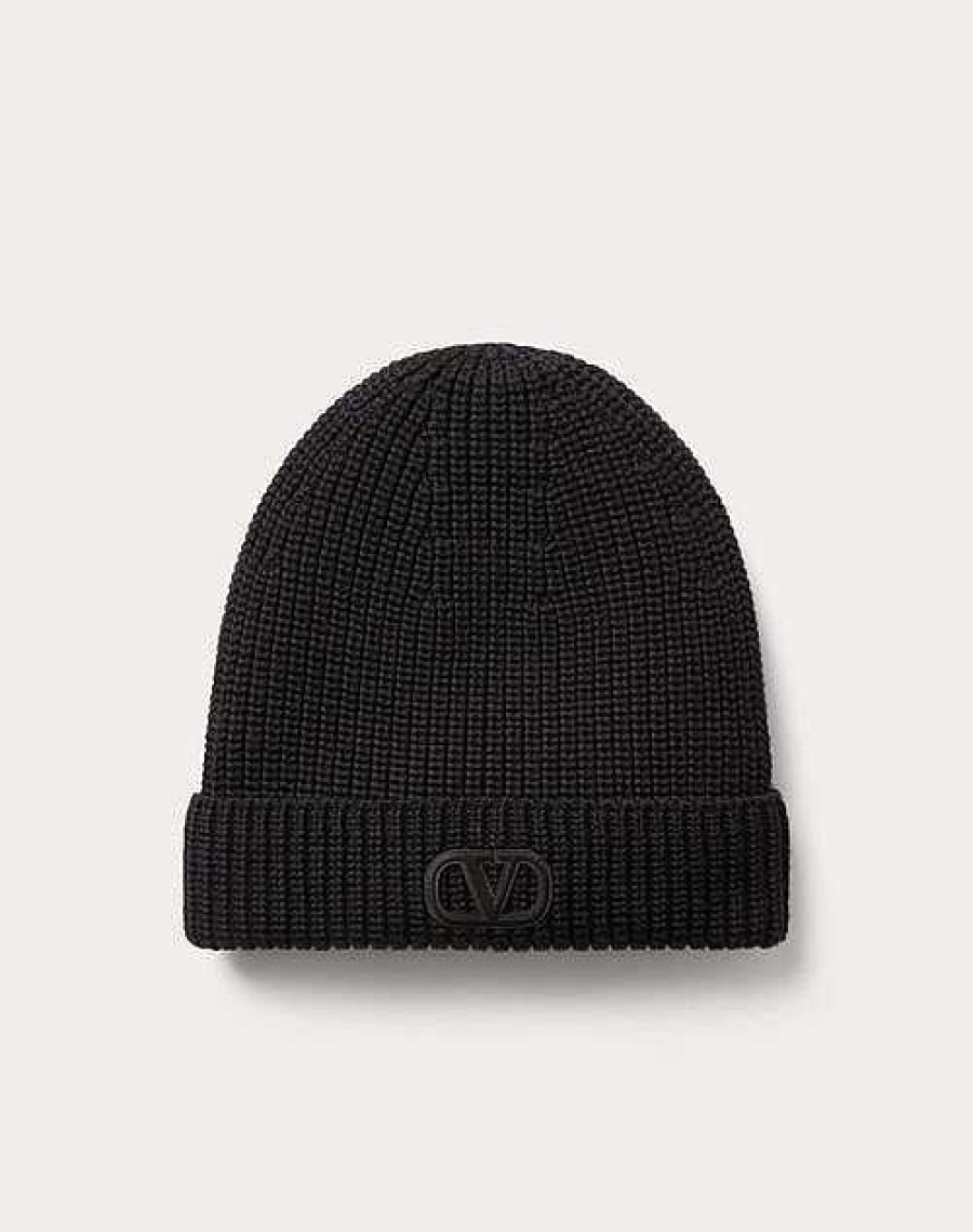 Valentino Vlogo Signature Wool Beanie | Hats And Gloves