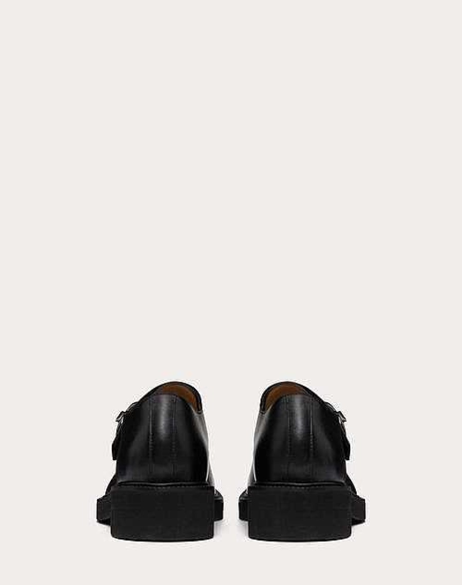 Valentino Single Monk Strap Vlogo Locker In Calfskin | Lace-Ups And Loafers