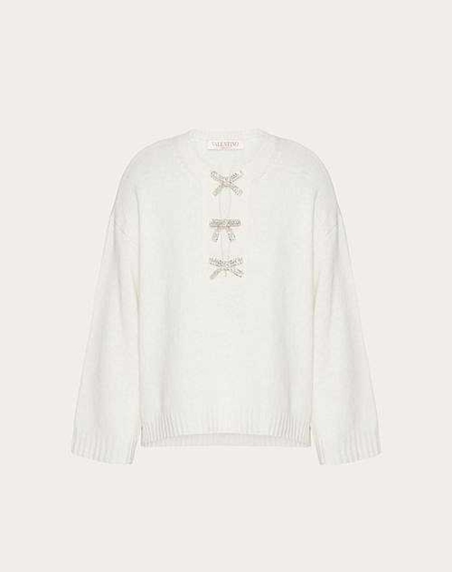 Valentino Embroidered Wool Sweater | Knitwear