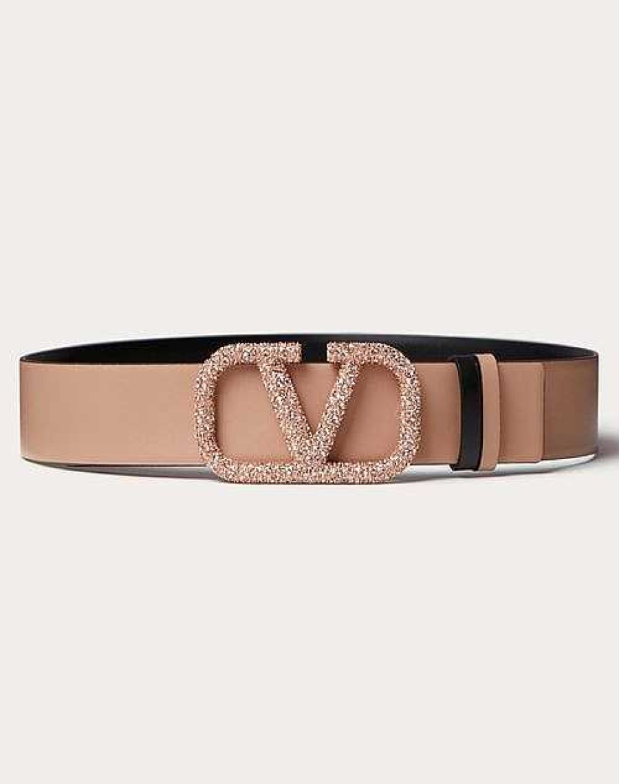 Valentino Vlogo Signature Reversible Shiny Calfskin Belt 40Mm | Belts