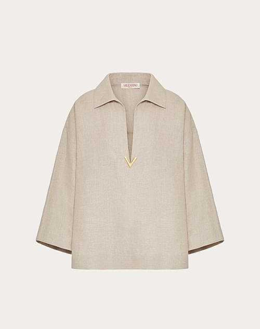 Valentino Linen Canvas Top | Shirts And Tops