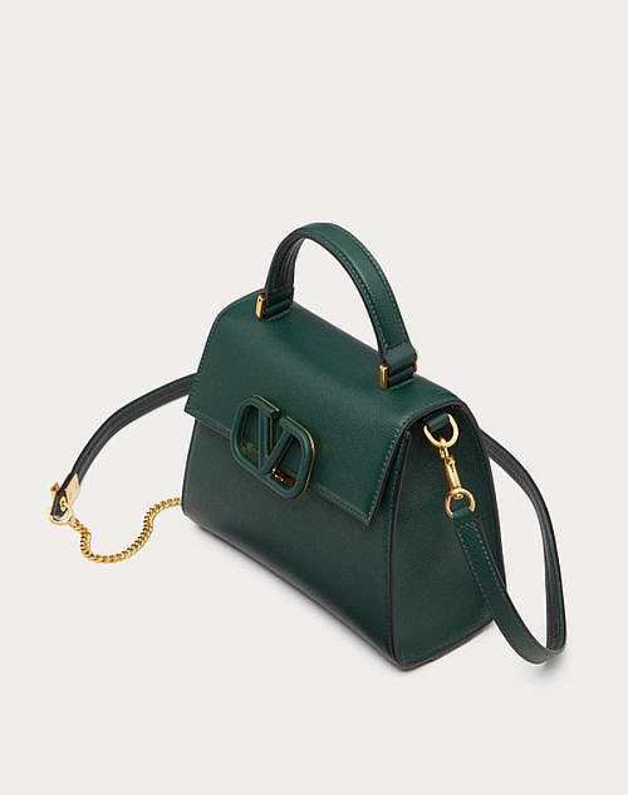 Valentino Small Vsling Grainy Calfskin Handbag | Top Handle Bags