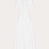 Valentino Embroidered Compact Poplin Midi Dress | Dresses