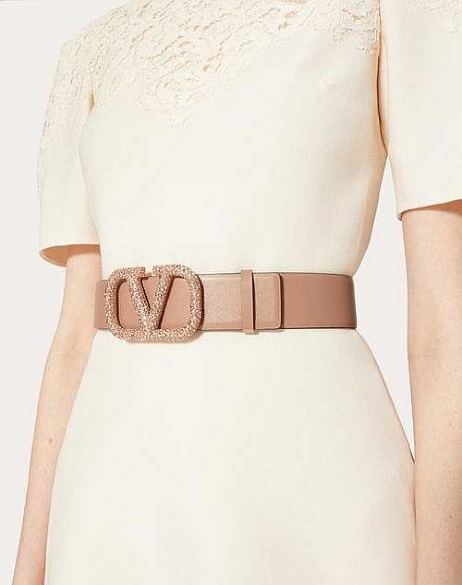 Valentino Vlogo Signature Reversible Shiny Calfskin Belt 40Mm | Belts