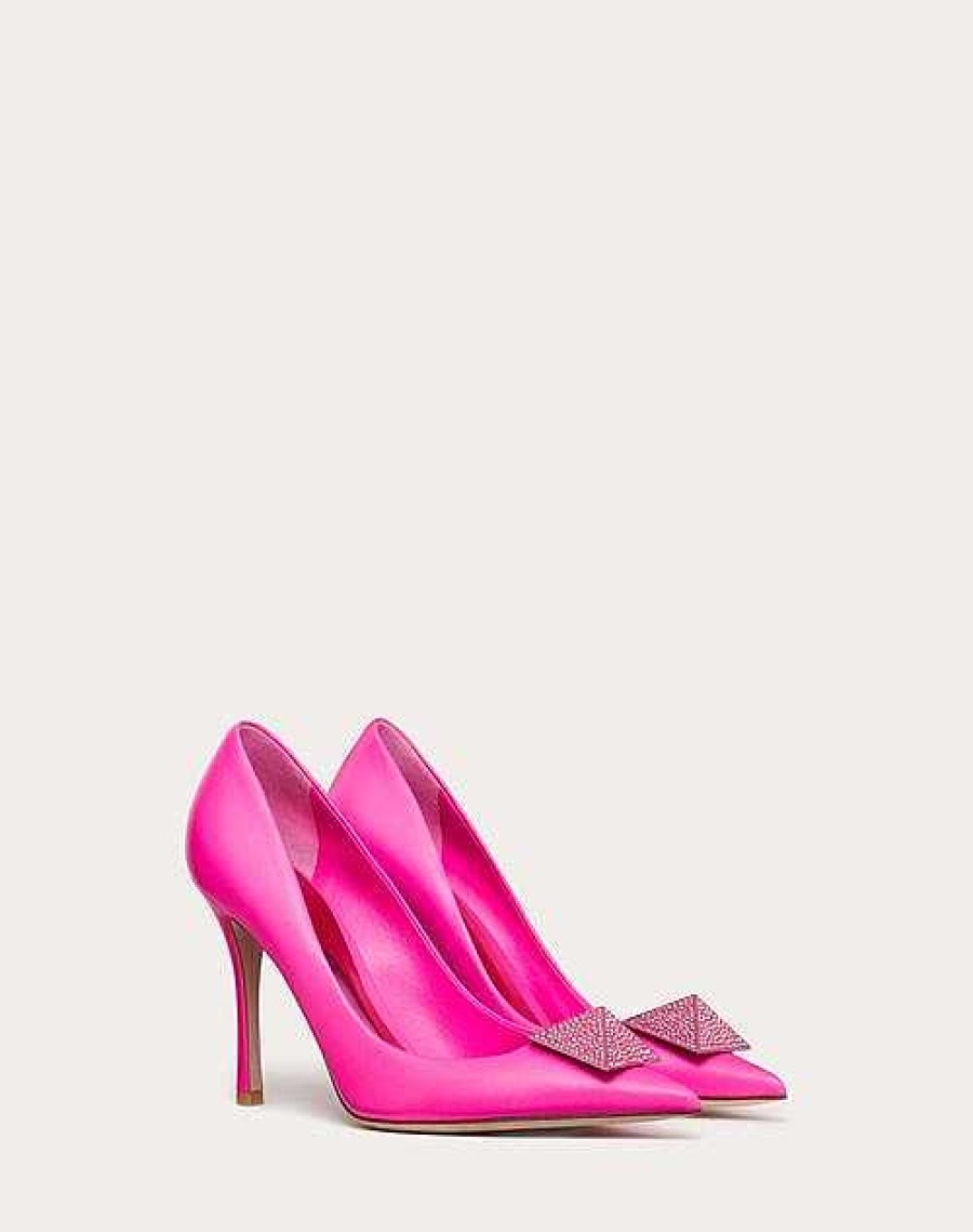 Valentino One Stud Nappa Leather Pump With Crystals 100Mm | Pumps