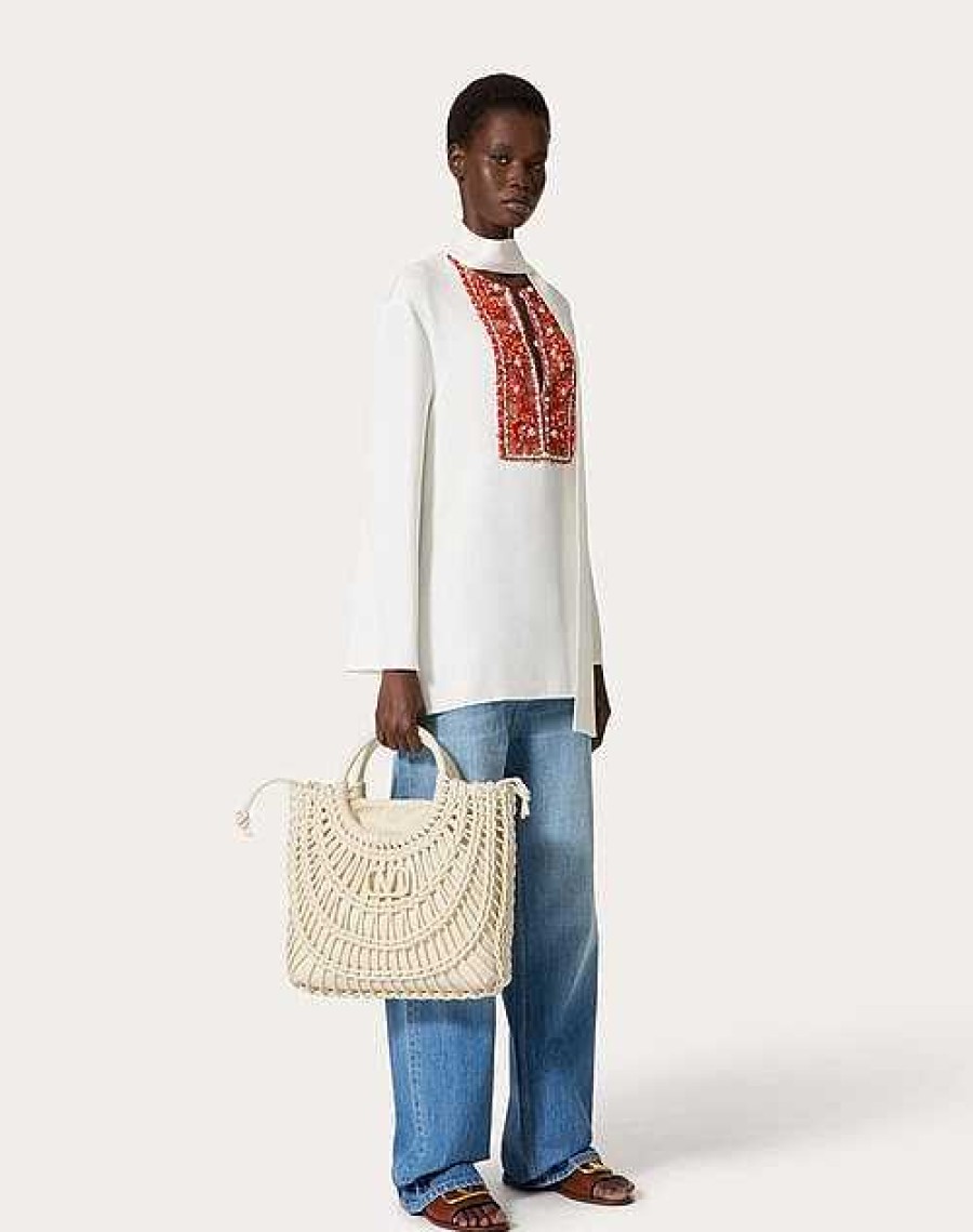 Valentino Allknots Woven Leather Shopper | Totes