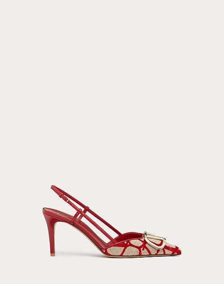 Valentino Vlogo Signature Slingback Pump In Toile Iconographe 80Mm | Pumps