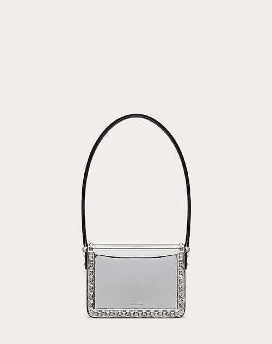 Valentino Small Rockstud23 Mirror-Effect Calfskin Shoulder Bag | Shoulder Bags